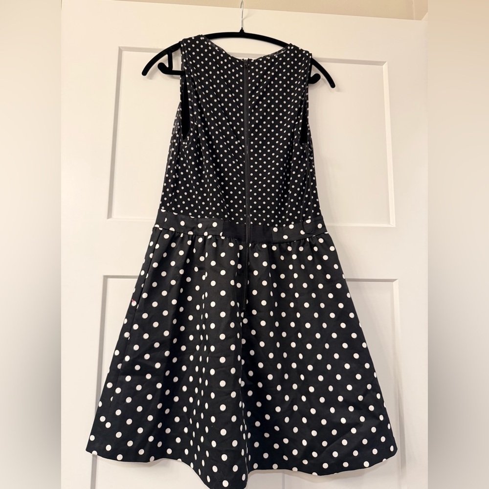 New Alice + Olivia Chara Mixed Scale Polka Sot Sleevless Fit & Flare Minidress - Picture 8 of 9